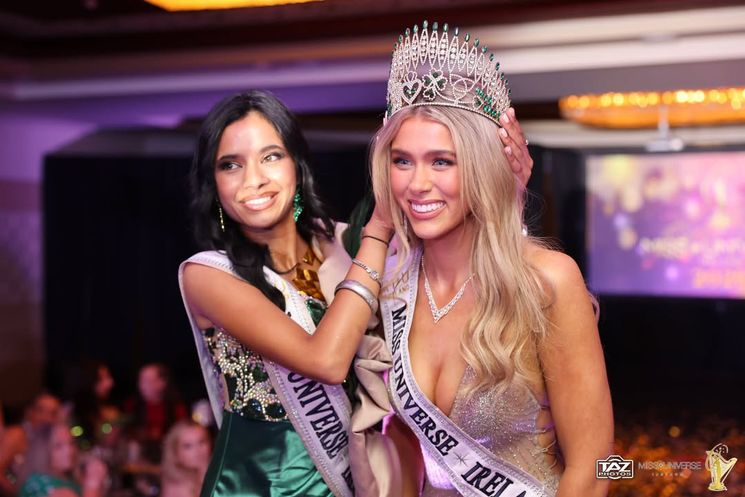 Aideen Howard is preparing to take to the pageant stage in November, pictured with Aadya Srivastava. Photo: Taz Photos