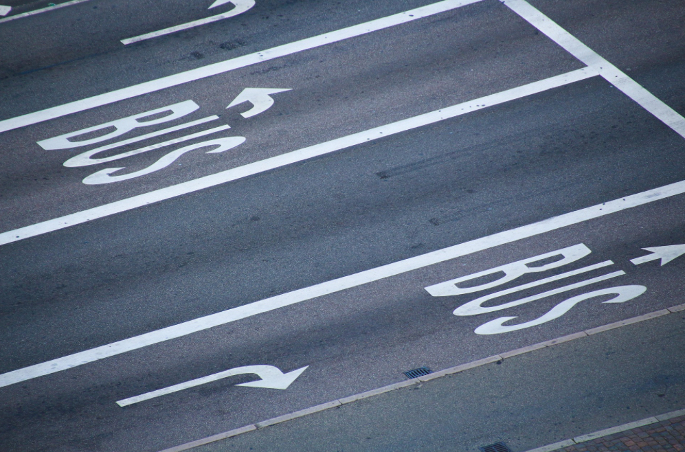 Bus lane Road Markings.