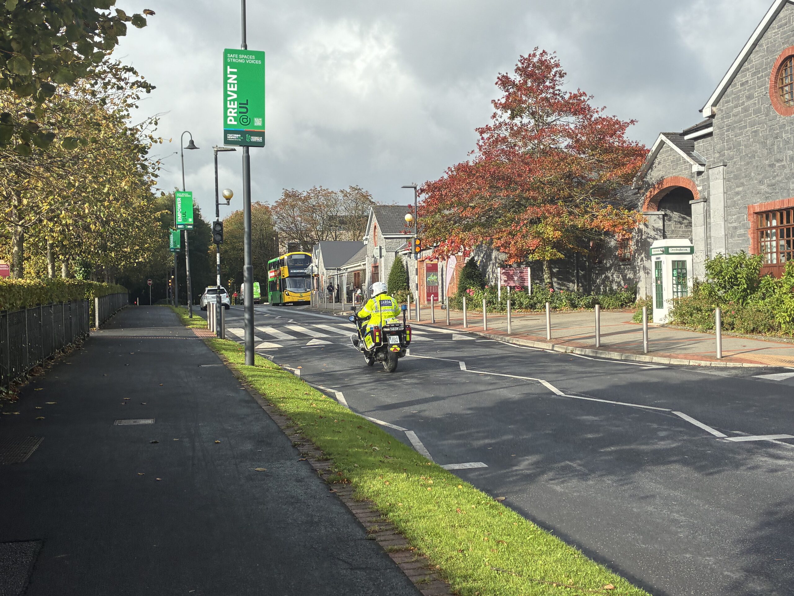 Gardaí patrol UL for informal meeting of EU Telecommunications Ministers. Photo: Limerick Voice